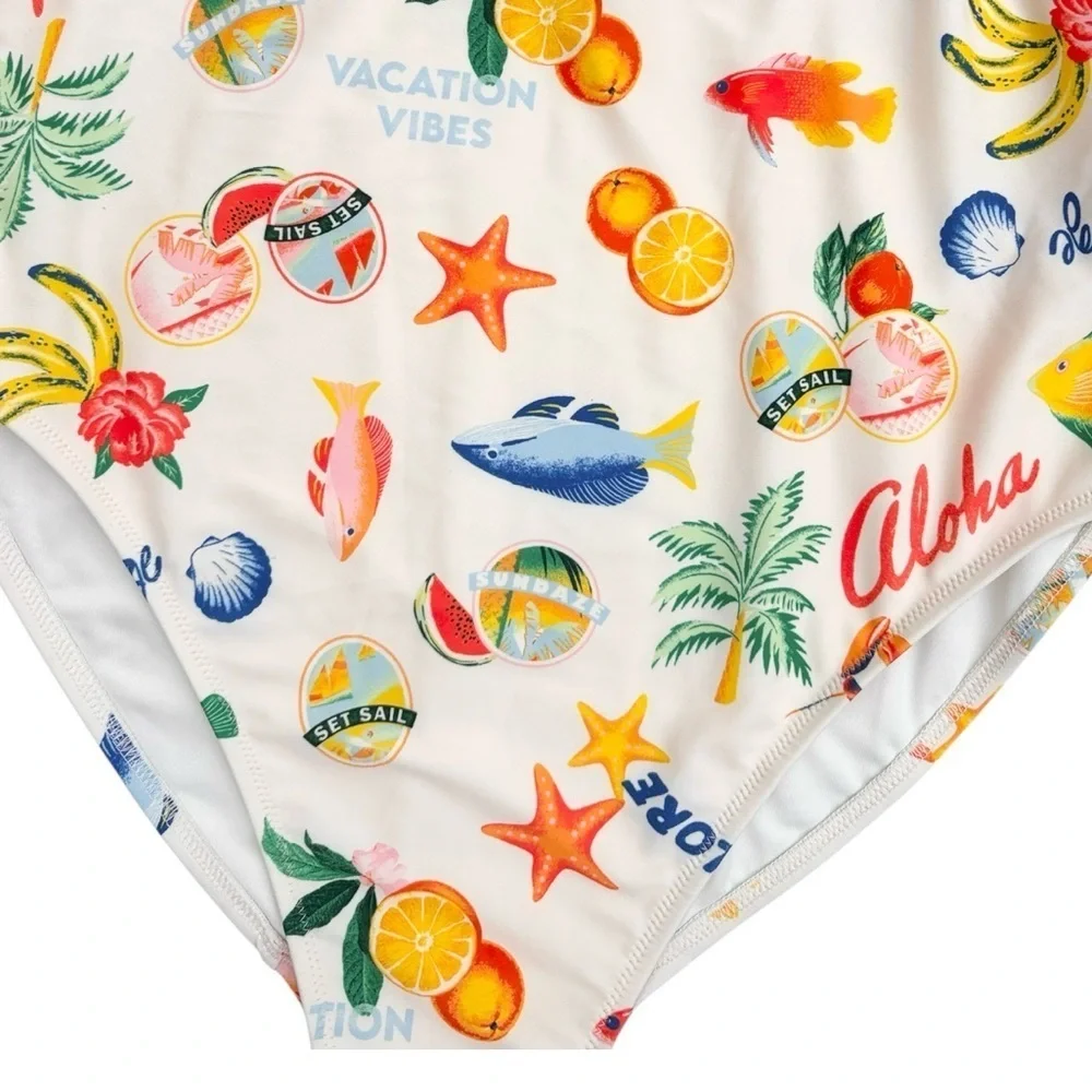NWOT Old Navy Vacation Graphics One Piece Swimsuit Size 2X